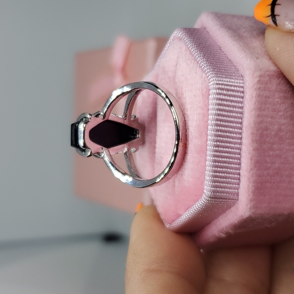 New Black Onyx & Sterling Silver Coffin Ring - Picture 4 of 11